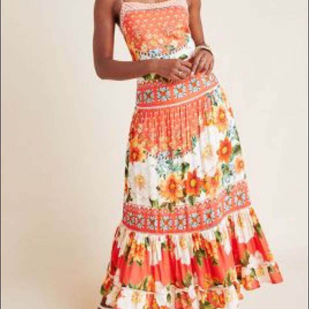 Farm Rio Anthropologie Maxi Dress Lorraine